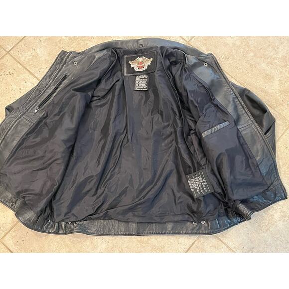 VTG Harley Davidson 3XL Leather Jacket EMBROIDERED Motorcycle Riding Gear LOGO!! - Picture 13 of 14